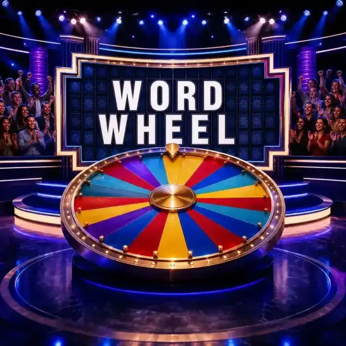 Colorful Word Wheel and letter puzzle board